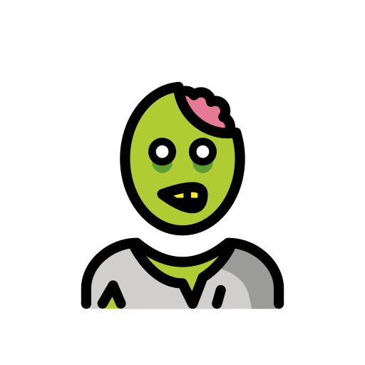 Zombie as drawn by OpenMoji in 15.1