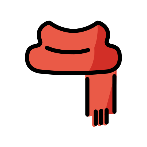 Scarf as drawn by OpenMoji in 15.1