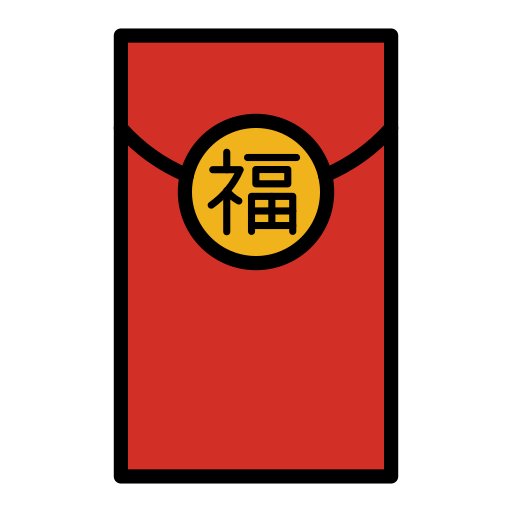 Roter Umschlag as drawn by OpenMoji in 15.1