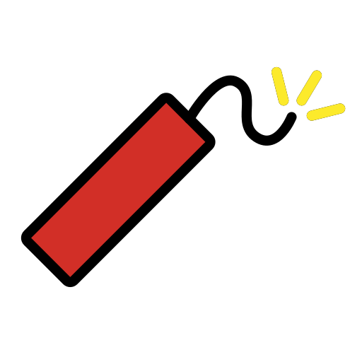 Firecracker as drawn by OpenMoji in 15.1