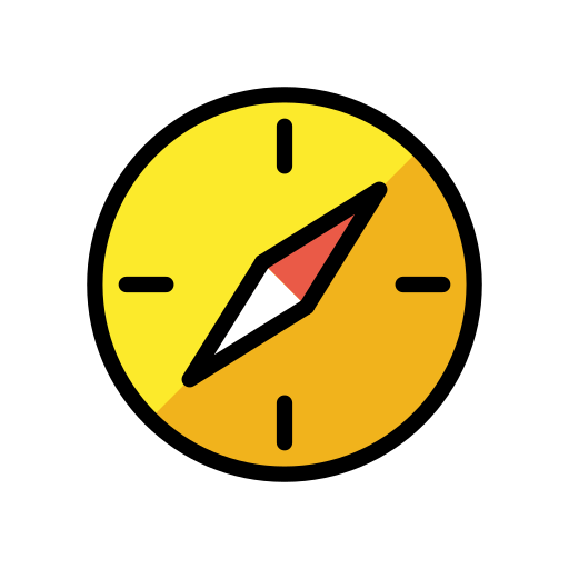 Bussola as drawn by OpenMoji in 15.1