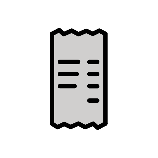 Receipt as drawn by OpenMoji in 15.1