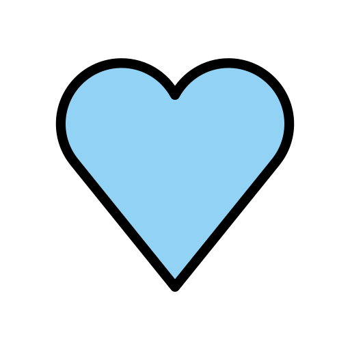 Light Blue Heart as drawn by OpenMoji in 15.1