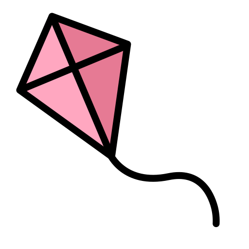 Kite as drawn by OpenMoji in 15.1