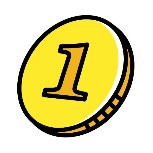 Coin as drawn by OpenMoji in 15.1