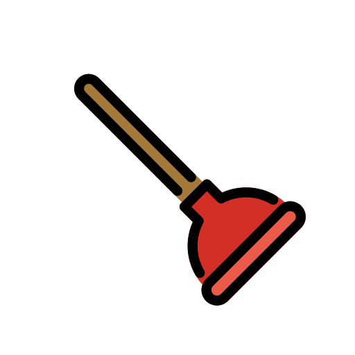 Plunger as drawn by OpenMoji in 15.1
