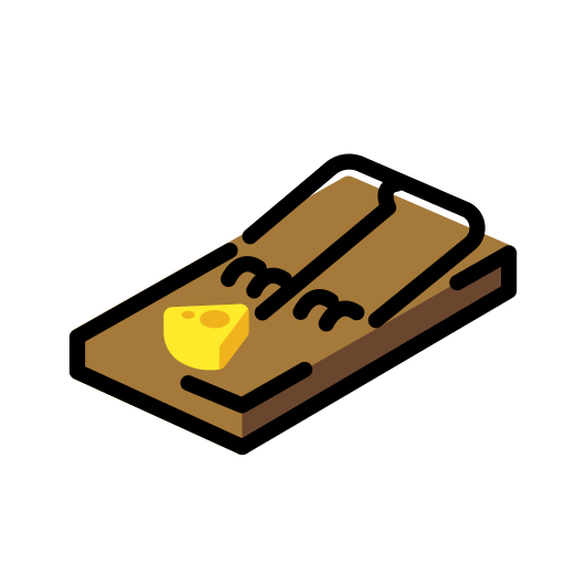 Mouse Trap as drawn by OpenMoji in 15.1