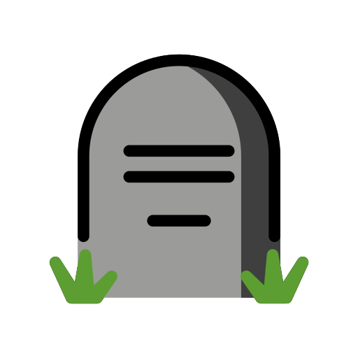 Headstone as drawn by OpenMoji in 15.1