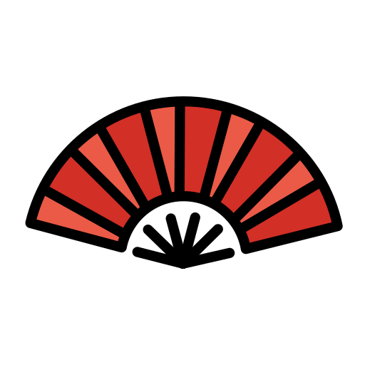 Folding Hand Fan as drawn by OpenMoji in 15.1