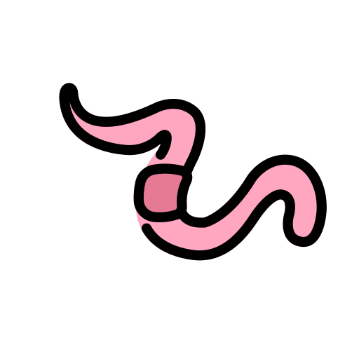Worm as drawn by OpenMoji in 15.1
