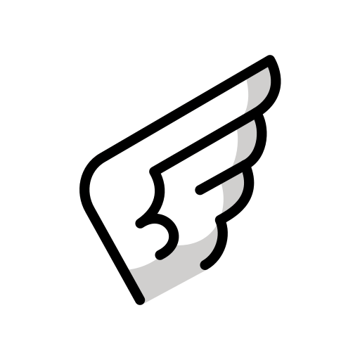 Wing as drawn by OpenMoji in 15.1