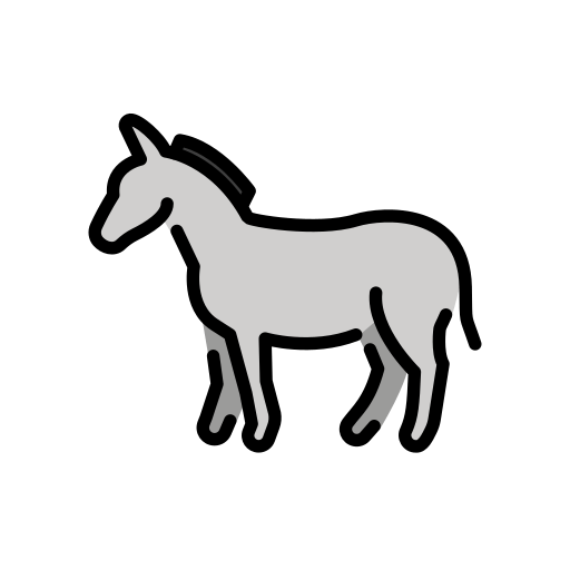 Donkey as drawn by OpenMoji in 15.1
