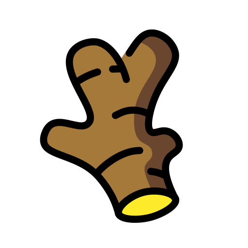 Gengibre as drawn by OpenMoji in 15.1