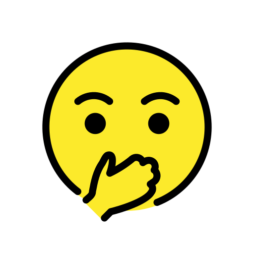 face with open eyes and hand over mouth — OpenMoji