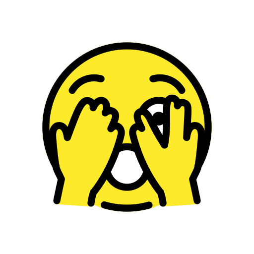 Gesicht Mit Durch Die Finger Linsendem Auge as drawn by OpenMoji in 15.1