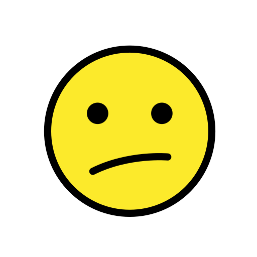 Face with Diagonal Mouth as drawn by OpenMoji in 15.1