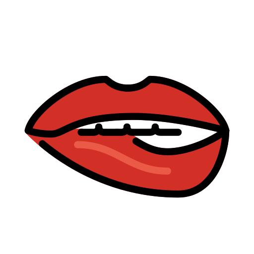 Biting Lip as drawn by OpenMoji in 15.1