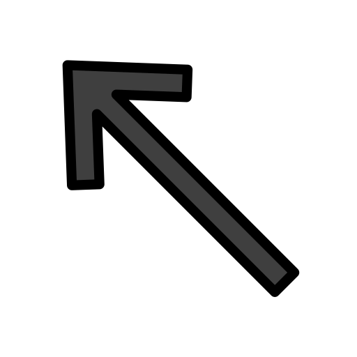 Up-Left Arrow as drawn by OpenMoji in 15.1