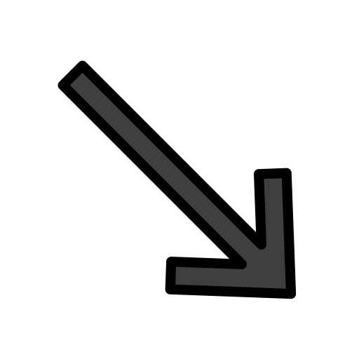 Freccia in Basso a Destra as drawn by OpenMoji in 15.1