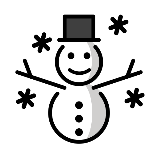 Snowman as drawn by OpenMoji in 15.1