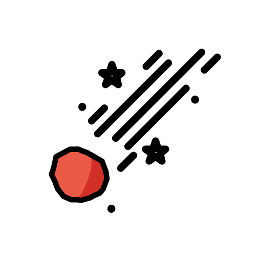 Cometa as drawn by OpenMoji in 15.1