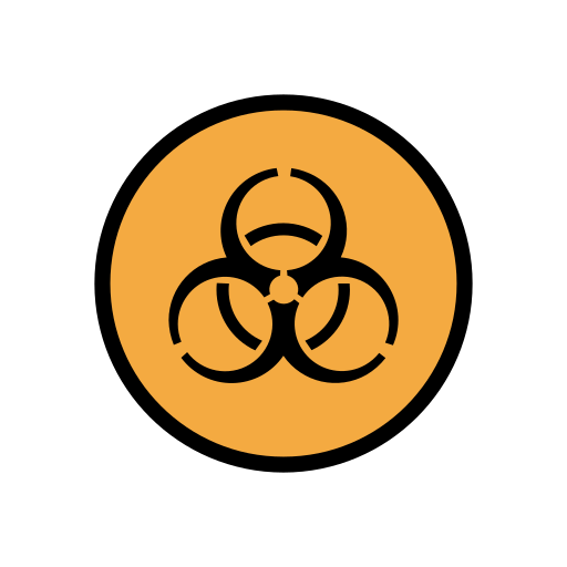 Biohazard as drawn by OpenMoji in 15.1