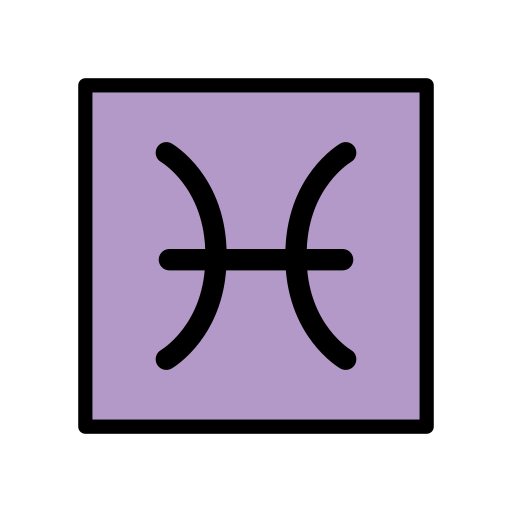 Pisces as drawn by OpenMoji in 15.1