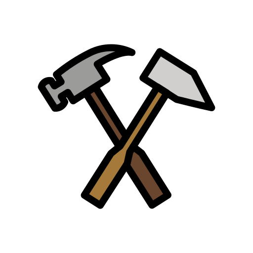 Hammer and Pick as drawn by OpenMoji in 15.1