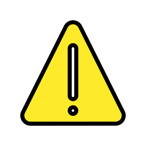 Warning as drawn by OpenMoji in 15.1