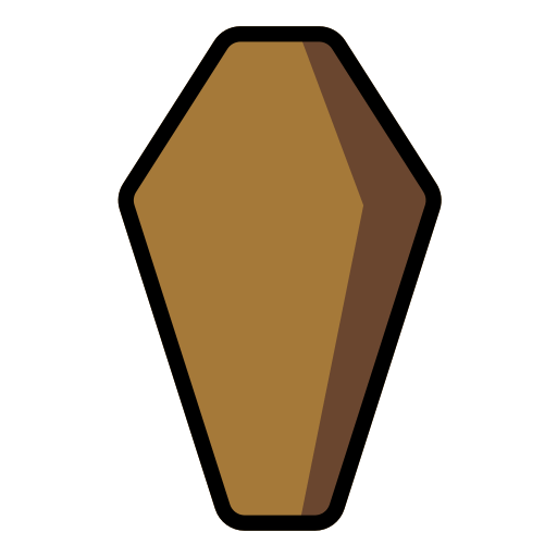 Coffin as drawn by OpenMoji in 15.1