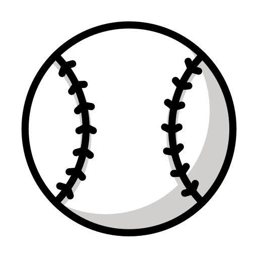 Baseball as drawn by OpenMoji in 15.1