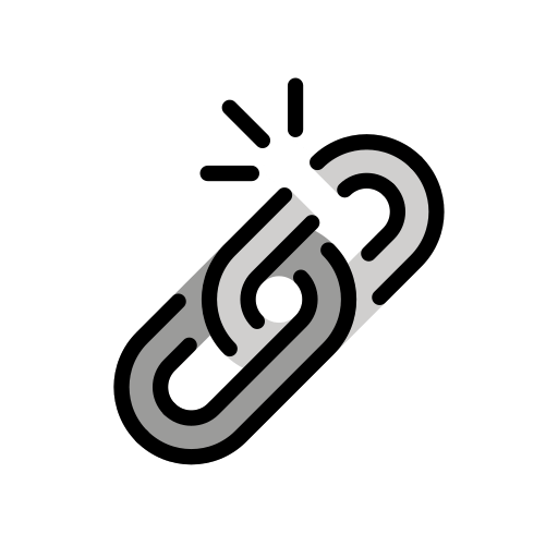 Broken Chain as drawn by OpenMoji in 15.1