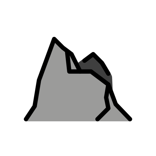 Mountain as drawn by OpenMoji in 15.1