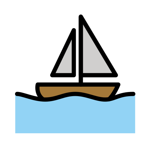 Sailboat as drawn by OpenMoji in 15.1
