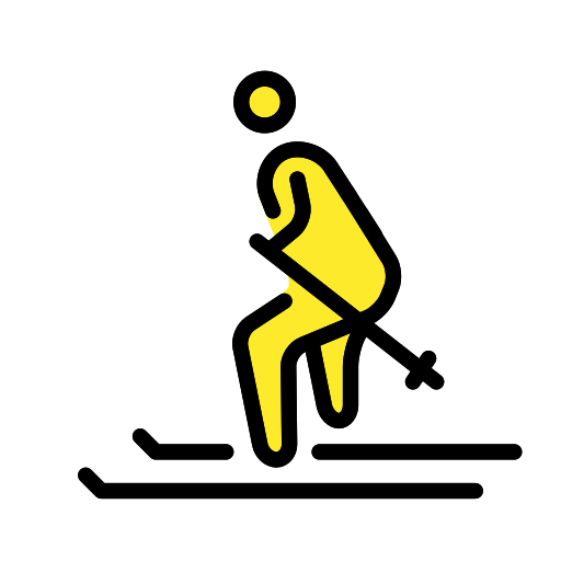 Skier as drawn by OpenMoji in 15.1