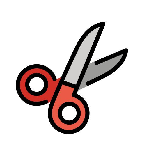 Tijeras as drawn by OpenMoji in 15.1