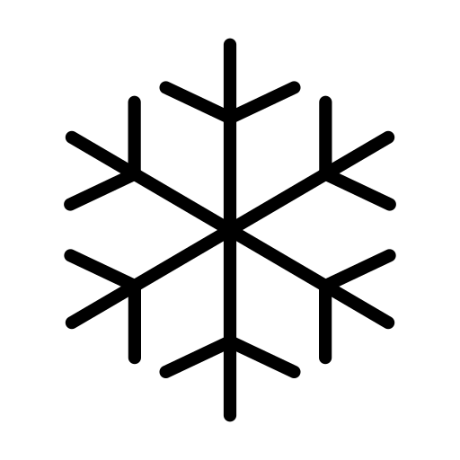 Snowflake as drawn by OpenMoji in 15.1