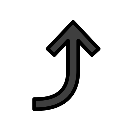 右上弯箭头 as drawn by OpenMoji in 15.1