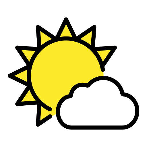Sun Behind Small Cloud as drawn by OpenMoji in 16.0