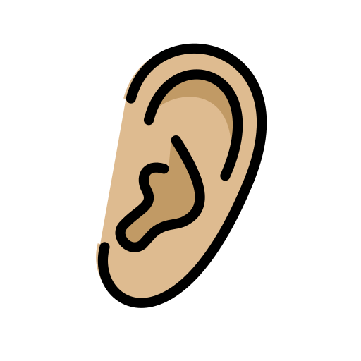 Ear: Medium-Light Skin Tone as drawn by OpenMoji in 16.0