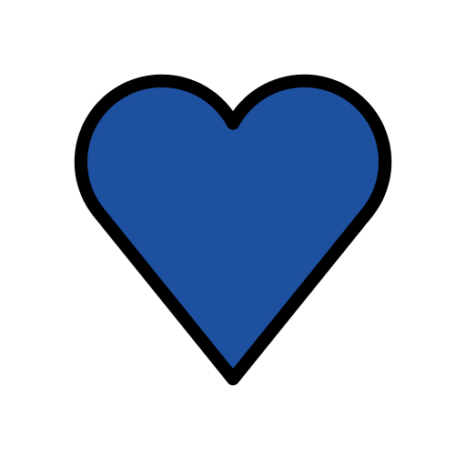 Blue Heart as drawn by OpenMoji in 16.0