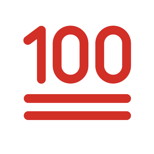 100 درجة as drawn by OpenMoji in 16.0