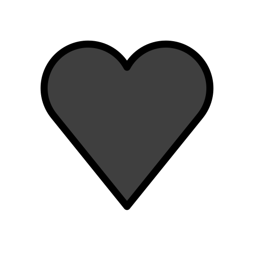 Black Heart as drawn by OpenMoji in 16.0