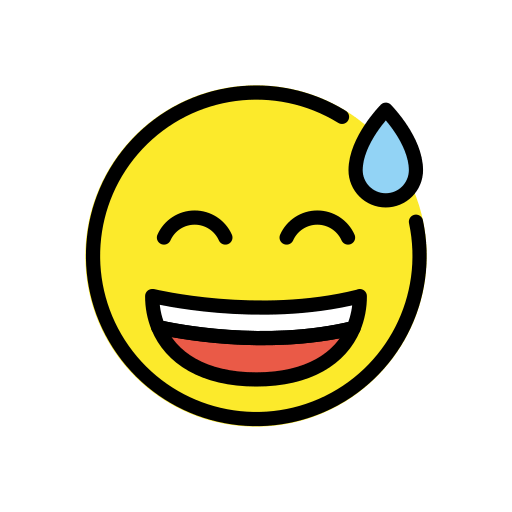 Grinning Face with Sweat, the design in this release
