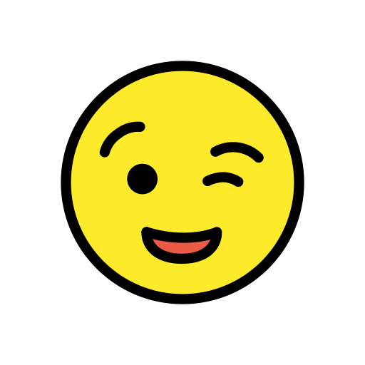 Cara Guiñando El Ojo as drawn by OpenMoji in 16.0