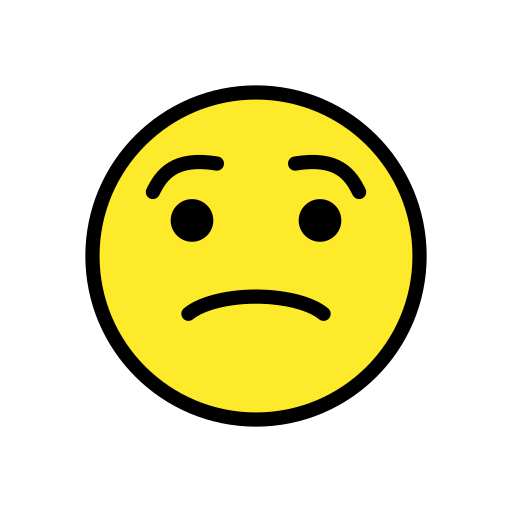 Rosto Preocupado as drawn by OpenMoji in 16.0