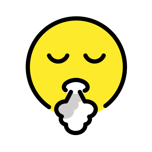 Face Exhaling as drawn by OpenMoji in 16.0