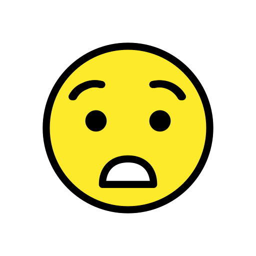 Astonished Face as drawn by OpenMoji in 16.0