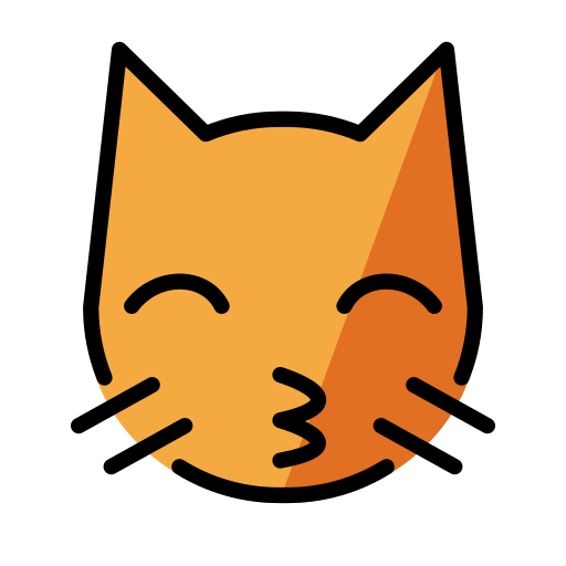 Kissing Cat as drawn by OpenMoji in 16.0