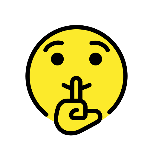 Shushing Face as drawn by OpenMoji in 16.0